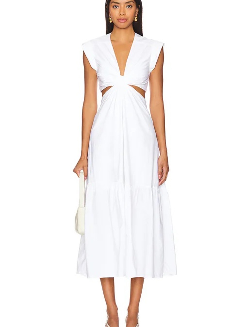 ALC Alexandria Dress White Size 2 Midi Cutout Dress
